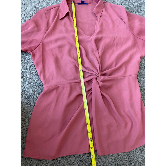 Apt 9 rose pink collared blouse with knot detail, size Medium - Picture 10 of 11